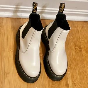 Dr. Martens white platform Chelsea boot